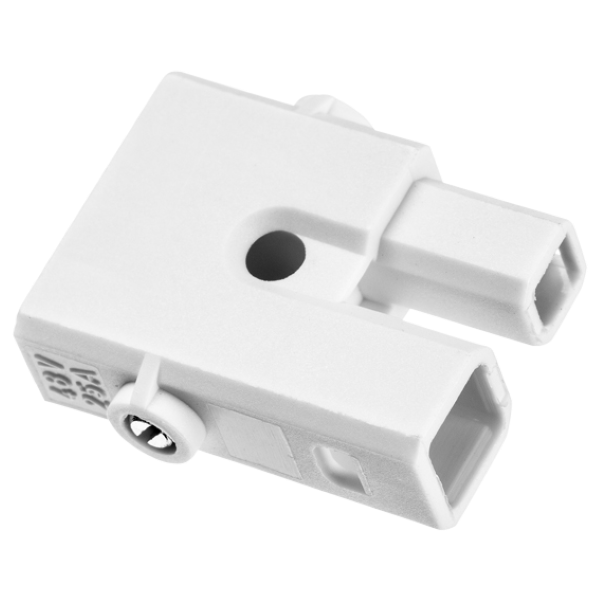 Adels connector, 2-polig, voor verlichting, wit